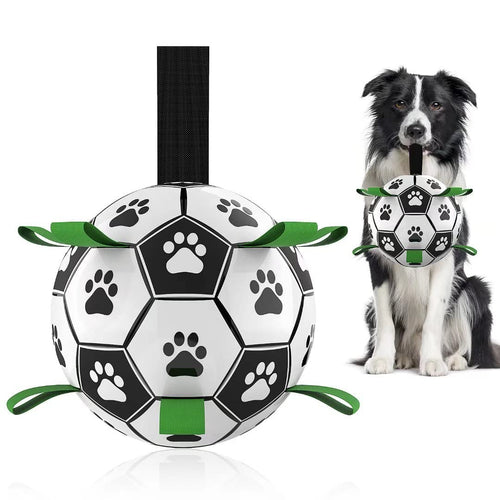 Dog toy resembling a soccer ball 