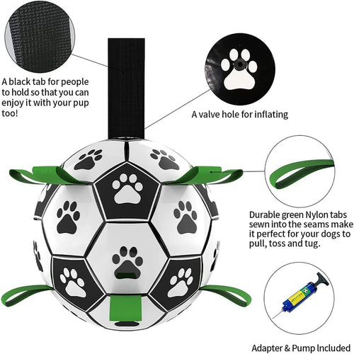Dog toy resembling a soccer ball 