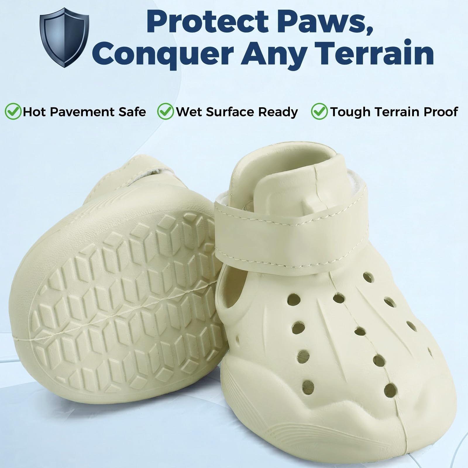 Beige pet shoes